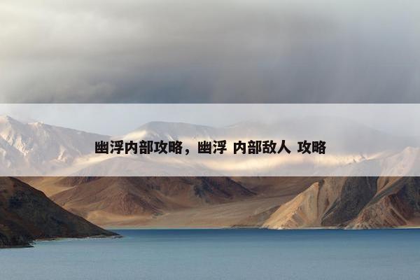 幽浮内部攻略，幽浮 内部敌人 攻略