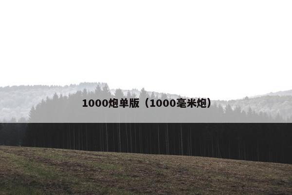 1000炮单版（1000毫米炮）
