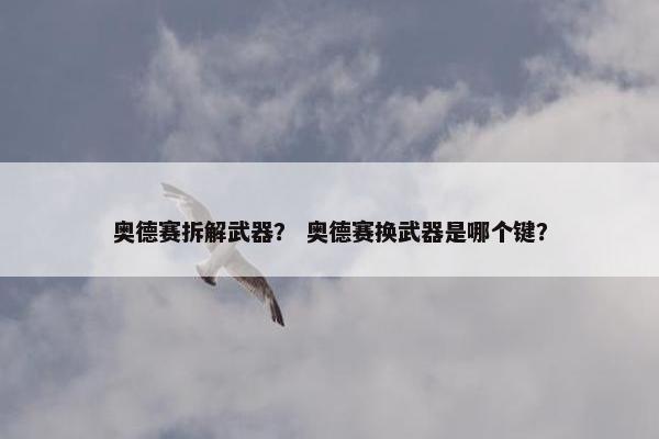 奥德赛拆解武器？ 奥德赛换武器是哪个键？