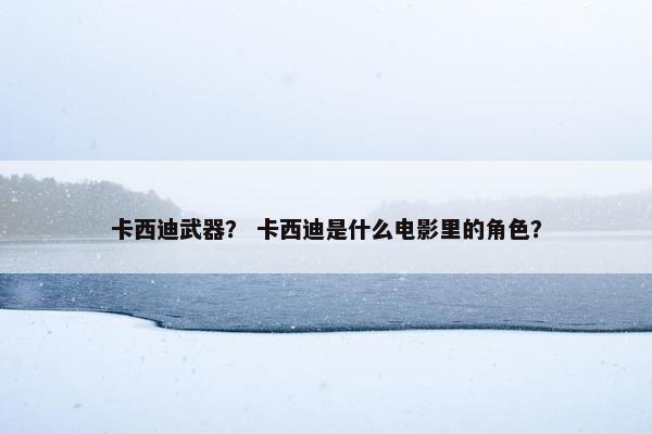 卡西迪武器？ 卡西迪是什么电影里的角色？