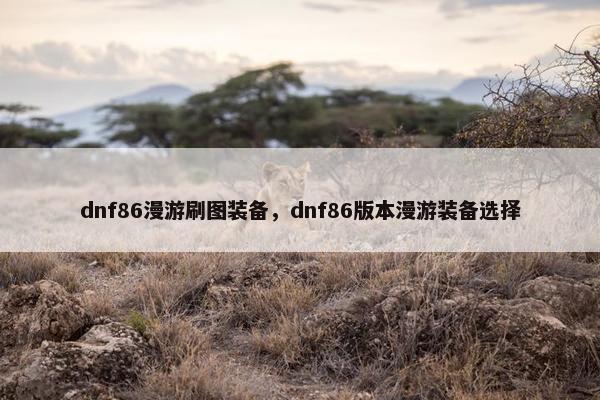 dnf86漫游刷图装备，dnf86版本漫游装备选择