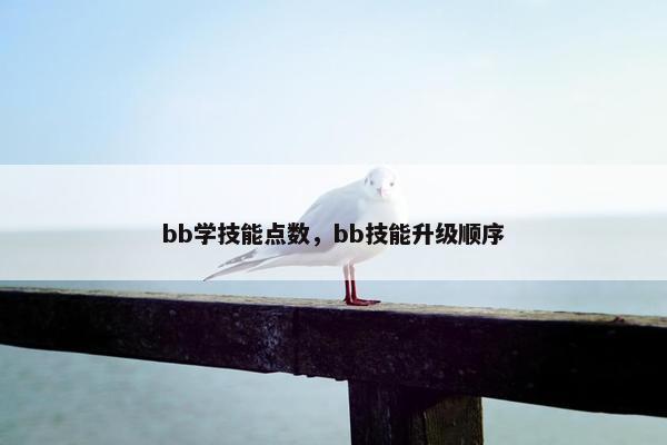 bb学技能点数，bb技能升级顺序