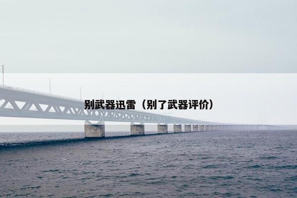 别武器迅雷（别了武器评价）