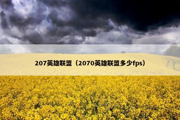 207英雄联盟（2070英雄联盟多少fps）