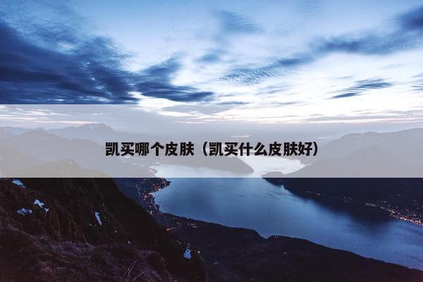 凯买哪个皮肤（凯买什么皮肤好）