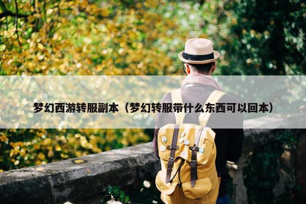 梦幻西游转服副本（梦幻转服带什么东西可以回本）
