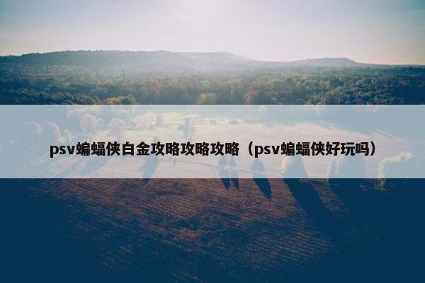 psv蝙蝠侠白金攻略攻略攻略（psv蝙蝠侠好玩吗）