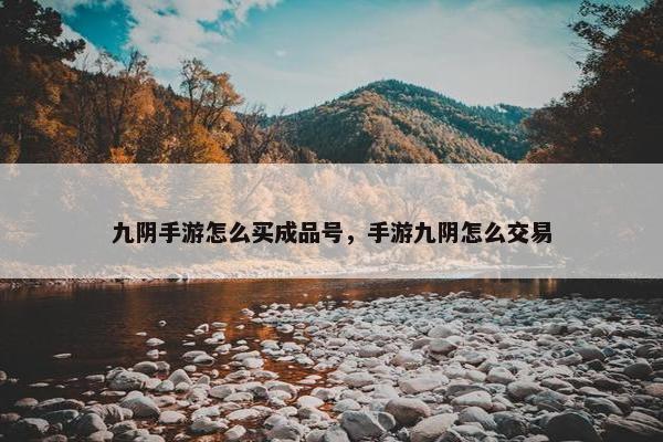 九阴手游怎么买成品号，手游九阴怎么交易