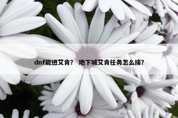 dnf能进艾肯？ 地下城艾肯任务怎么接？