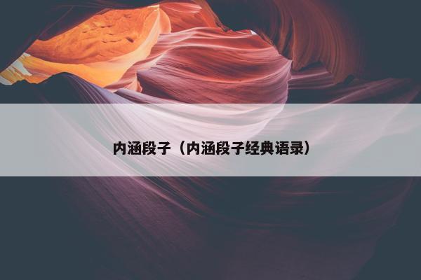 内涵段子（内涵段子经典语录）