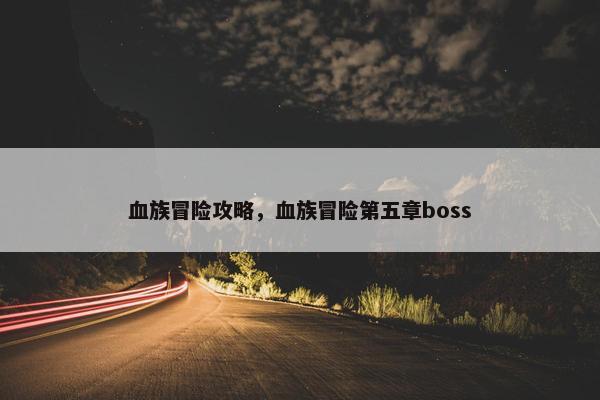 血族冒险攻略，血族冒险第五章boss