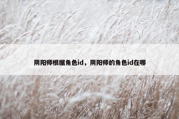 阴阳师根据角色id，阴阳师的角色id在哪
