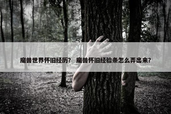 魔兽世界怀旧经历？ 魔兽怀旧经验条怎么弄出来？