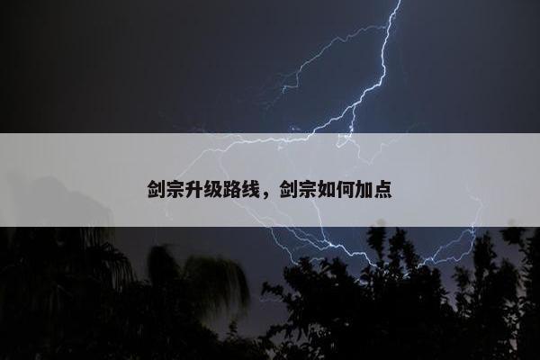 剑宗升级路线，剑宗如何加点
