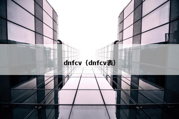 dnfcv（dnfcv表）
