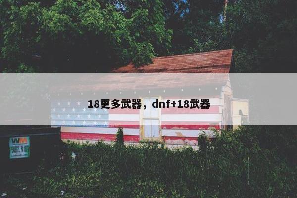18更多武器，dnf+18武器
