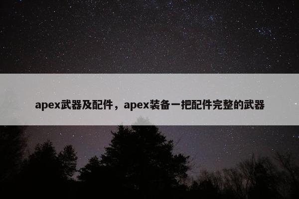 apex武器及配件，apex装备一把配件完整的武器