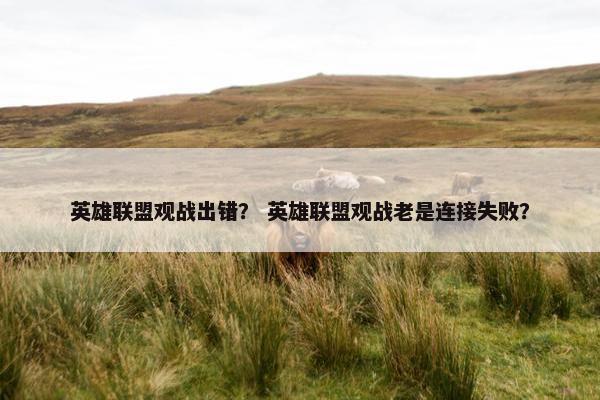 英雄联盟观战出错？ 英雄联盟观战老是连接失败？