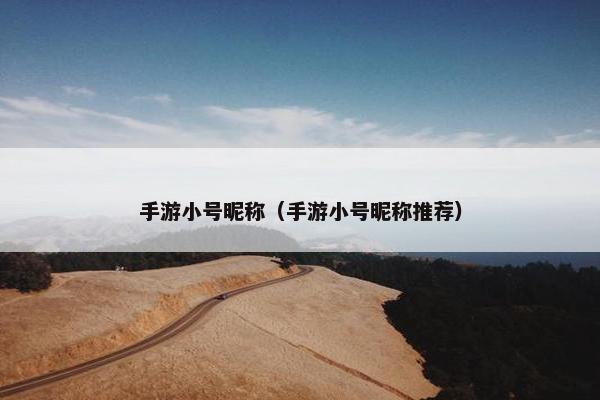 手游小号昵称（手游小号昵称推荐）