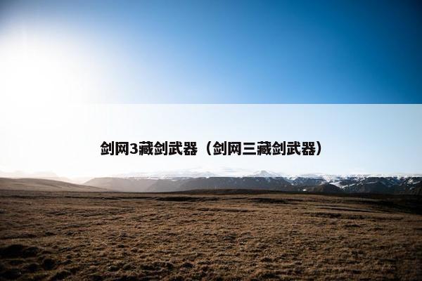 剑网3藏剑武器（剑网三藏剑武器）
