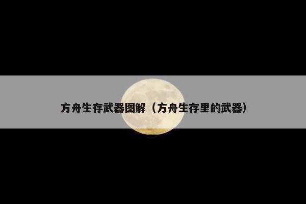 方舟生存武器图解（方舟生存里的武器）