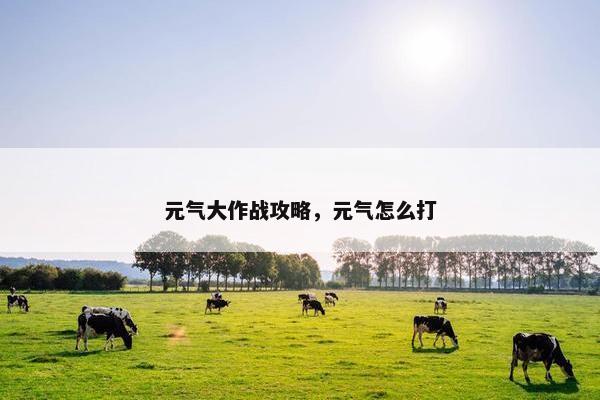 元气大作战攻略，元气怎么打