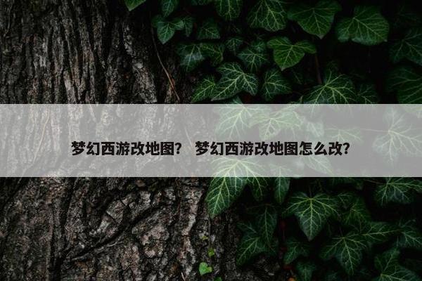 梦幻西游改地图？ 梦幻西游改地图怎么改？