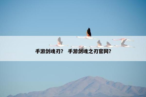 手游剑魂刃？ 手游剑魂之刃官网？
