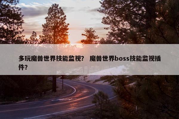 多玩魔兽世界技能监视？ 魔兽世界boss技能监视插件？
