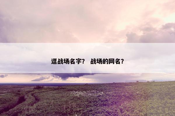 逗战场名字？ 战场的网名？
