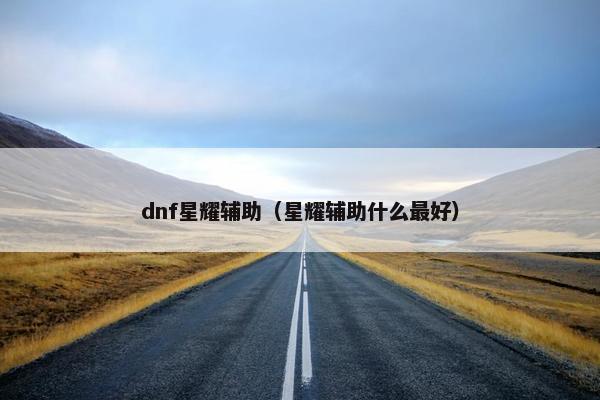 dnf星耀辅助（星耀辅助什么最好）