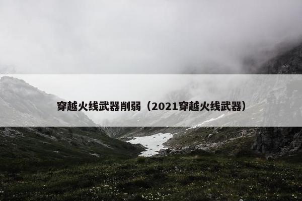 穿越火线武器削弱（2021穿越火线武器）