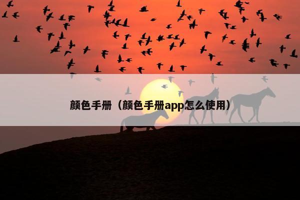 颜色手册（颜色手册app怎么使用）