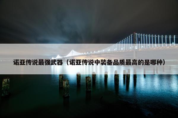 诺亚传说最强武器（诺亚传说中装备品质最高的是哪种）
