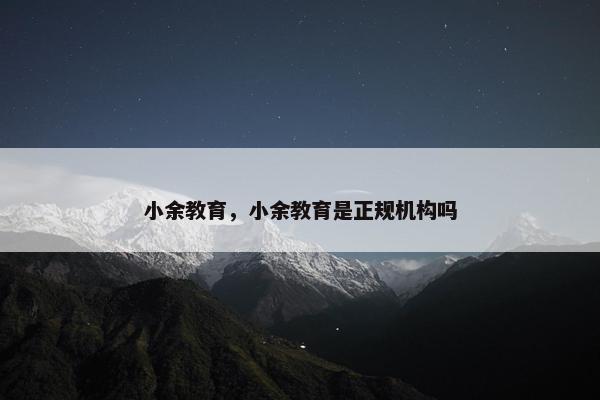小余教育，小余教育是正规机构吗