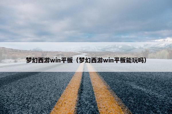 梦幻西游win平板（梦幻西游win平板能玩吗）