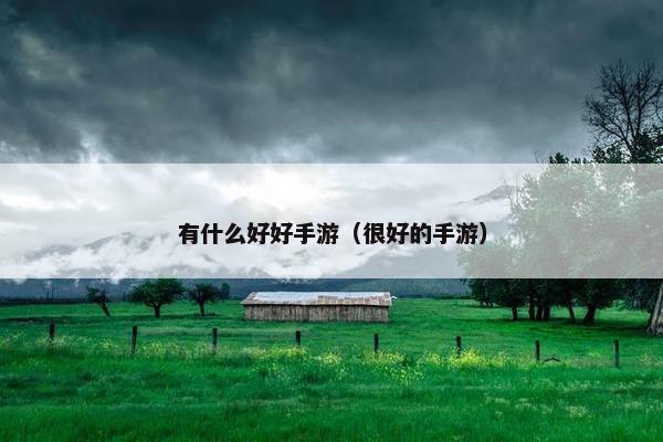 有什么好好手游（很好的手游）
