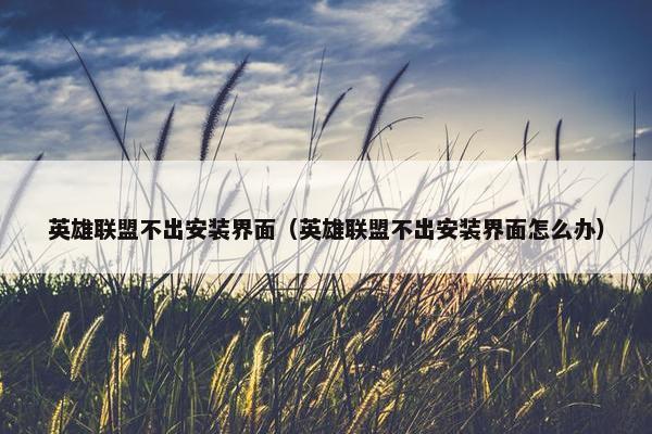 英雄联盟不出安装界面（英雄联盟不出安装界面怎么办）