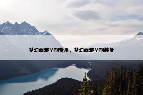 梦幻西游早期专用，梦幻西游早期装备