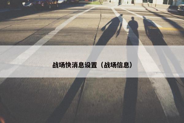 战场快消息设置（战场信息）