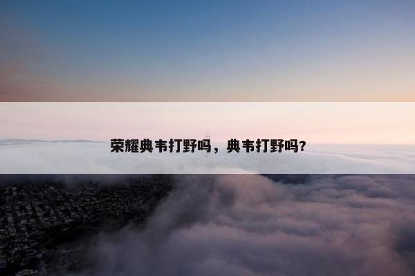 荣耀典韦打野吗，典韦打野吗?