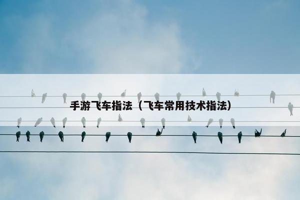 手游飞车指法（飞车常用技术指法）