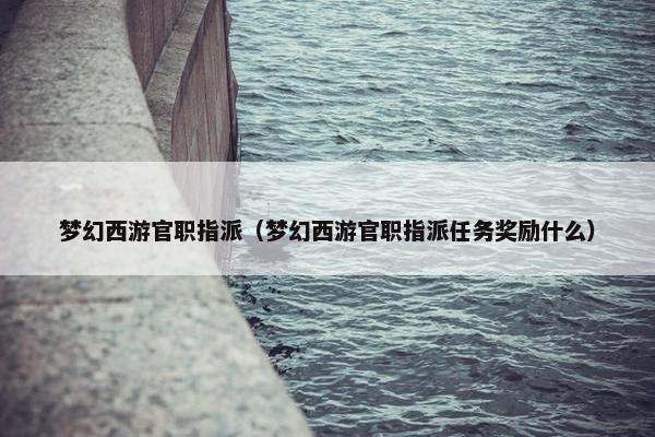 梦幻西游官职指派（梦幻西游官职指派任务奖励什么）