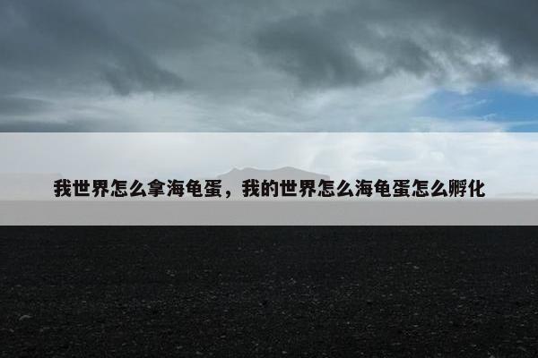 我世界怎么拿海龟蛋，我的世界怎么海龟蛋怎么孵化