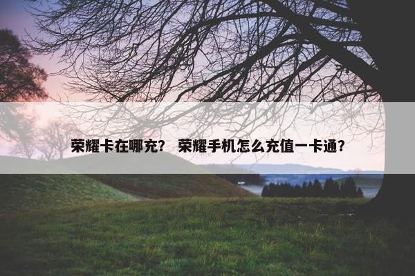 荣耀卡在哪充？ 荣耀手机怎么充值一卡通？