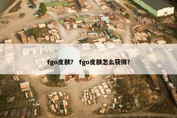 fgo皮肤？ fgo皮肤怎么获得？