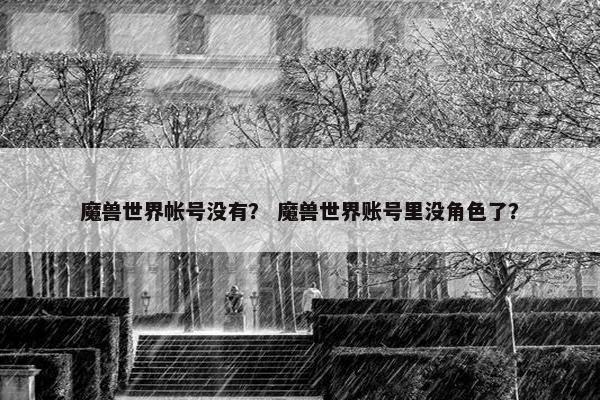 魔兽世界帐号没有？ 魔兽世界账号里没角色了？