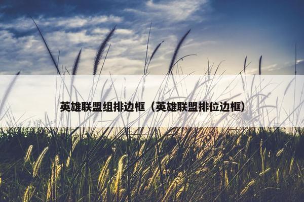 英雄联盟组排边框（英雄联盟排位边框）