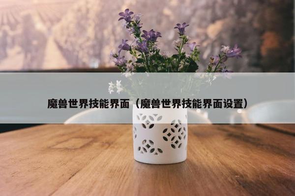 魔兽世界技能界面（魔兽世界技能界面设置）