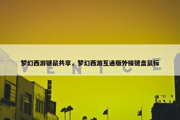 梦幻西游键鼠共享，梦幻西游互通版外接键盘鼠标